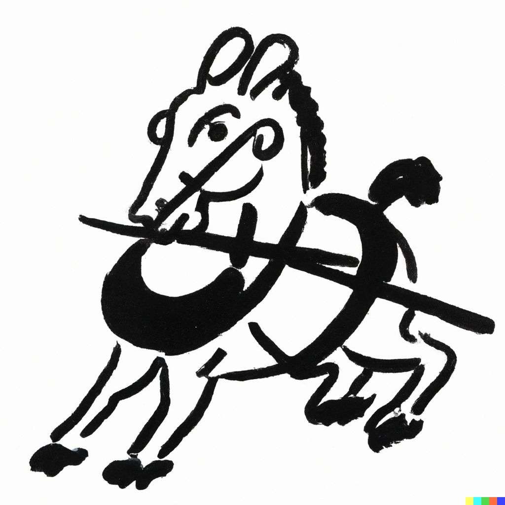 a horse, cartoon by Osamu Tezuka
